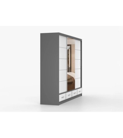 Armoire Silas 250 cm avec miroir