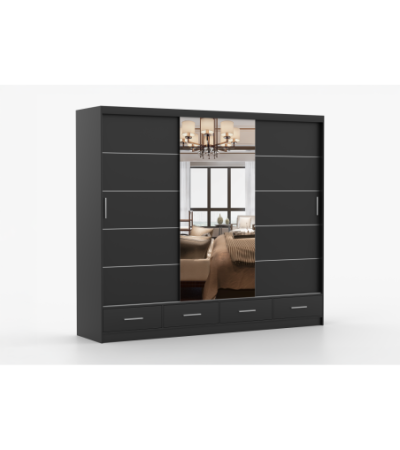 Armoire Silas 250 cm avec miroir