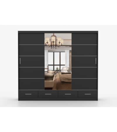 Armoire Silas 250 cm avec miroir