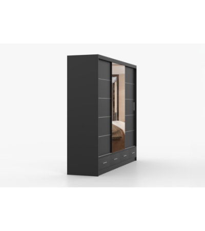 Armoire Silas 250 cm avec miroir