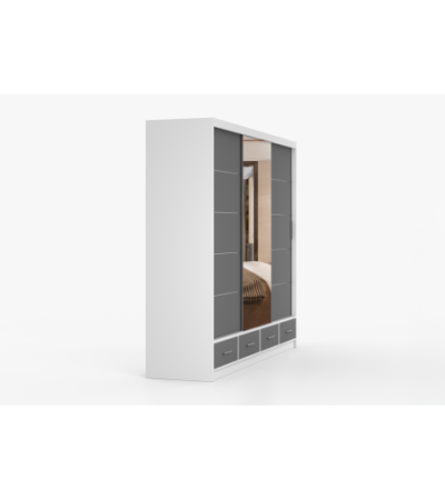 Armoire Silas 250 cm avec miroir