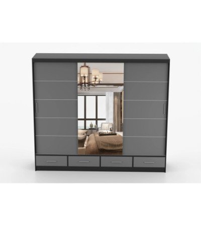 Armoire Silas 250 cm avec miroir