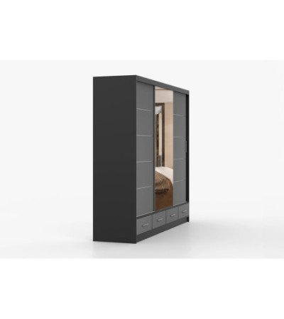 Armoire Silas 250 cm avec miroir