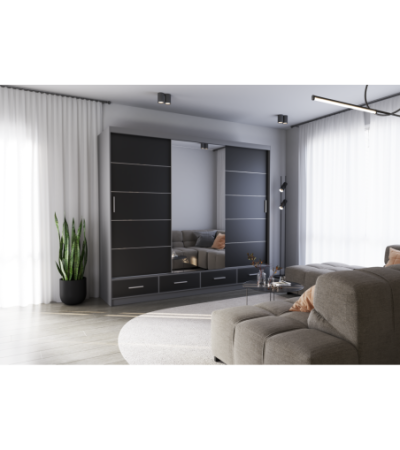 Armoire Silas 250 cm avec miroir