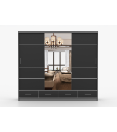 Armoire Silas 250 cm avec miroir