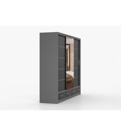 Armoire Silas 250 cm avec miroir