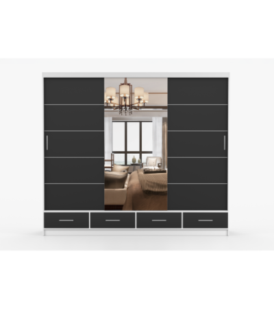 Armoire Silas 250 cm avec miroir