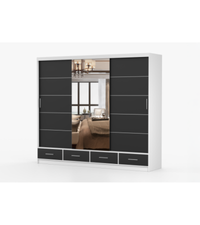 Armoire Silas 250 cm avec miroir