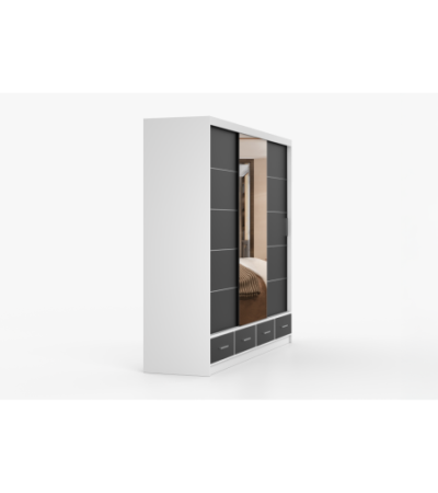 Armoire Silas 250 cm avec miroir