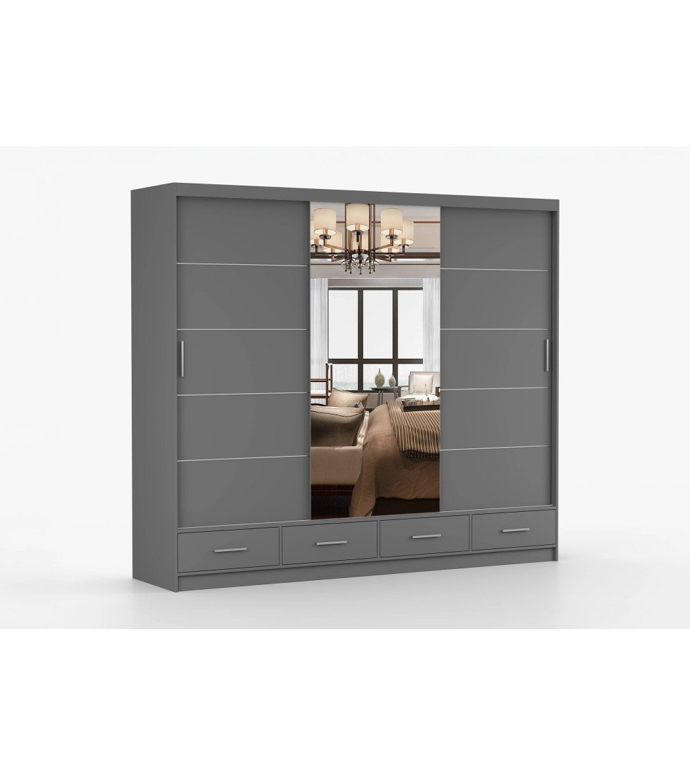 Armoire Silas 250 cm avec miroir