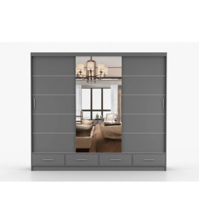 Armoire Silas 250 cm avec miroir