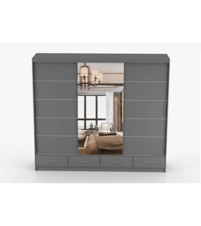 Armoire Silas 250 cm avec miroir
