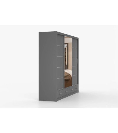 Armoire Silas 250 cm avec miroir
