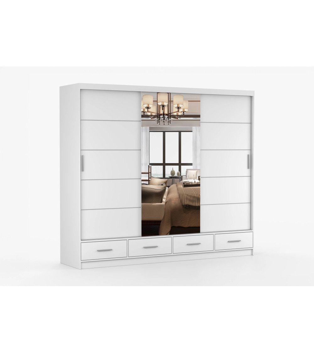 Armoire Silas 250 cm avec miroir