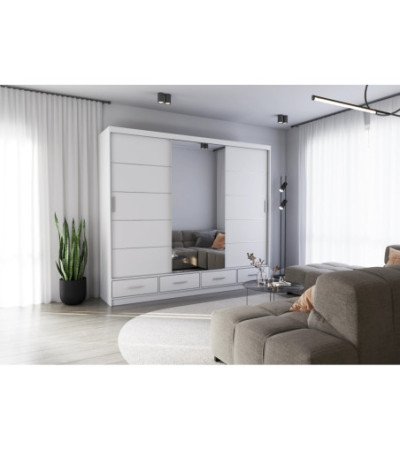 Armoire Silas 250 cm avec miroir