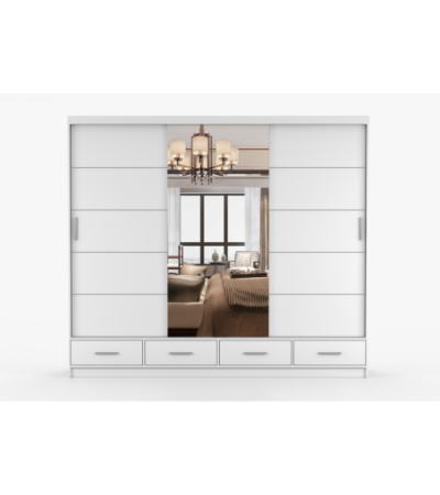 Armoire Silas 250 cm avec miroir