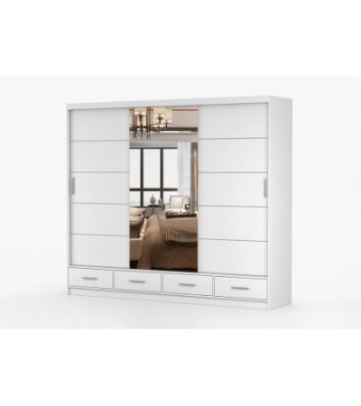 Armoire Silas 250 cm avec miroir