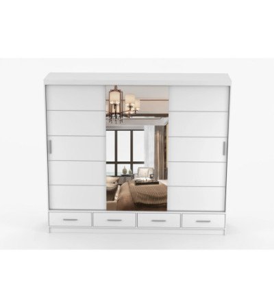 Armoire Silas 250 cm avec miroir