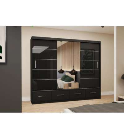 Armoire Soren 250 cm avec miroir
