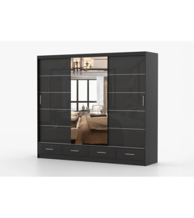Armoire Soren 250 cm avec miroir