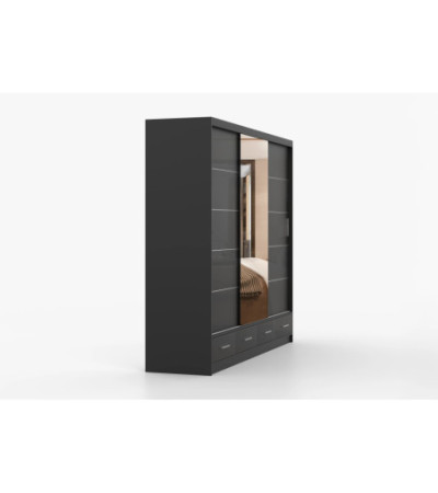 Armoire Soren 250 cm avec miroir