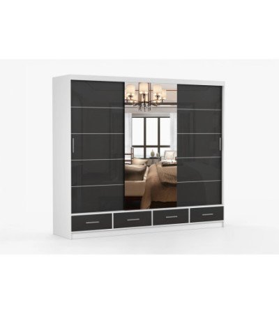 Armoire Soren 250 cm avec miroir