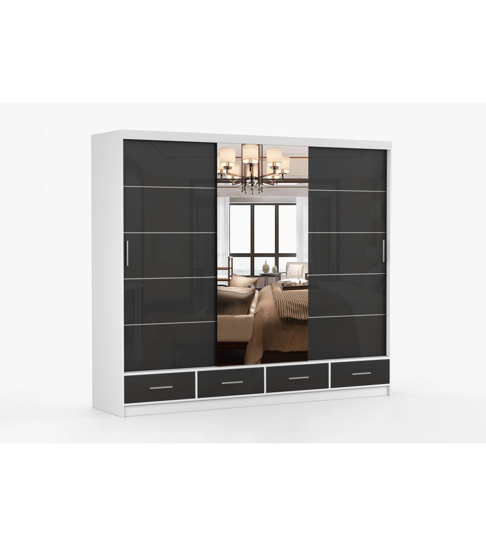 Armoire Soren 250 cm avec miroir