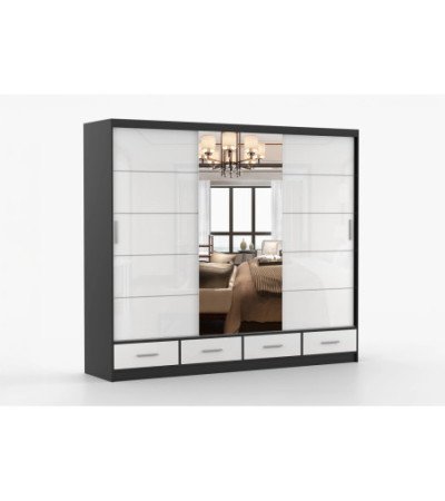 Armoire Soren 250 cm avec miroir