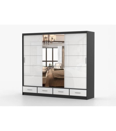 Armoire Soren 250 cm avec miroir