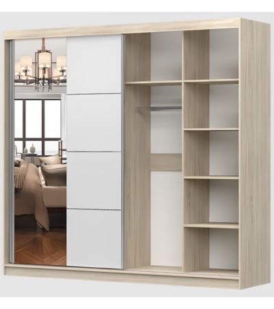 Armoire Azénor 233 cm avec miroir