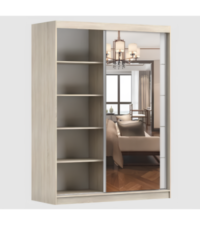 Armoire Zinaé 150 cm avec miroir