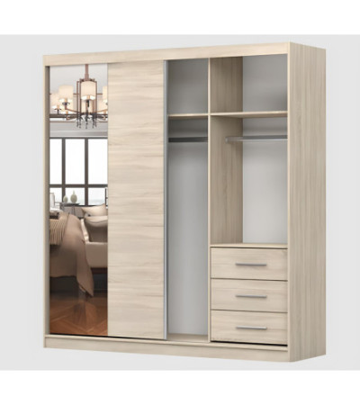 Armoire Helis 203 semi-brillant avec miroir
