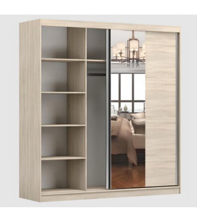 Armoire Helis 203 semi-brillant avec miroir