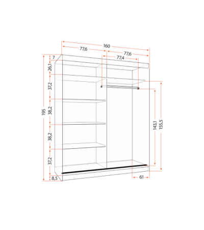 Armoire Aveline 160 cm