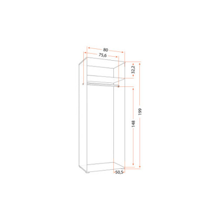 Armoire Caiden 80 cm