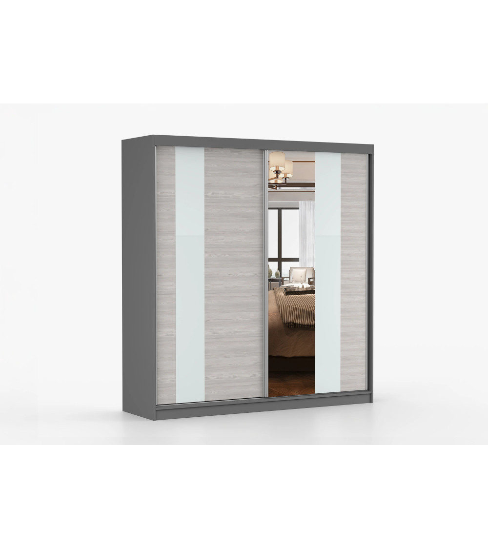 Armoire Évania 203 cm avec miroir