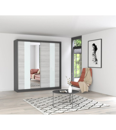 Armoire Évania 203 cm avec miroir