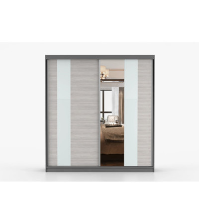 Armoire Évania 203 cm avec miroir