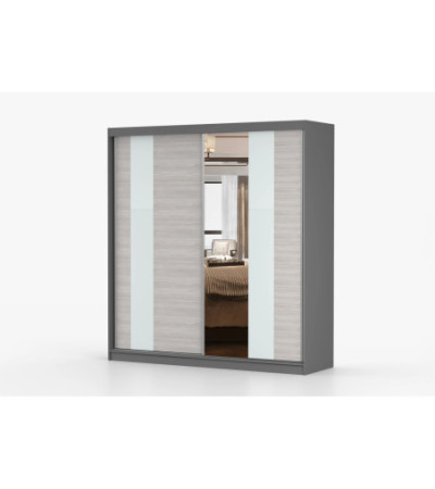 Armoire Évania 203 cm avec miroir