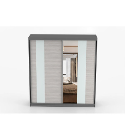 Armoire Évania 203 cm avec miroir