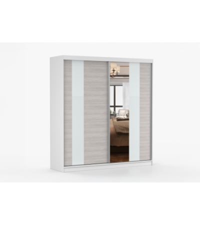 Armoire Évania 203 cm avec miroir