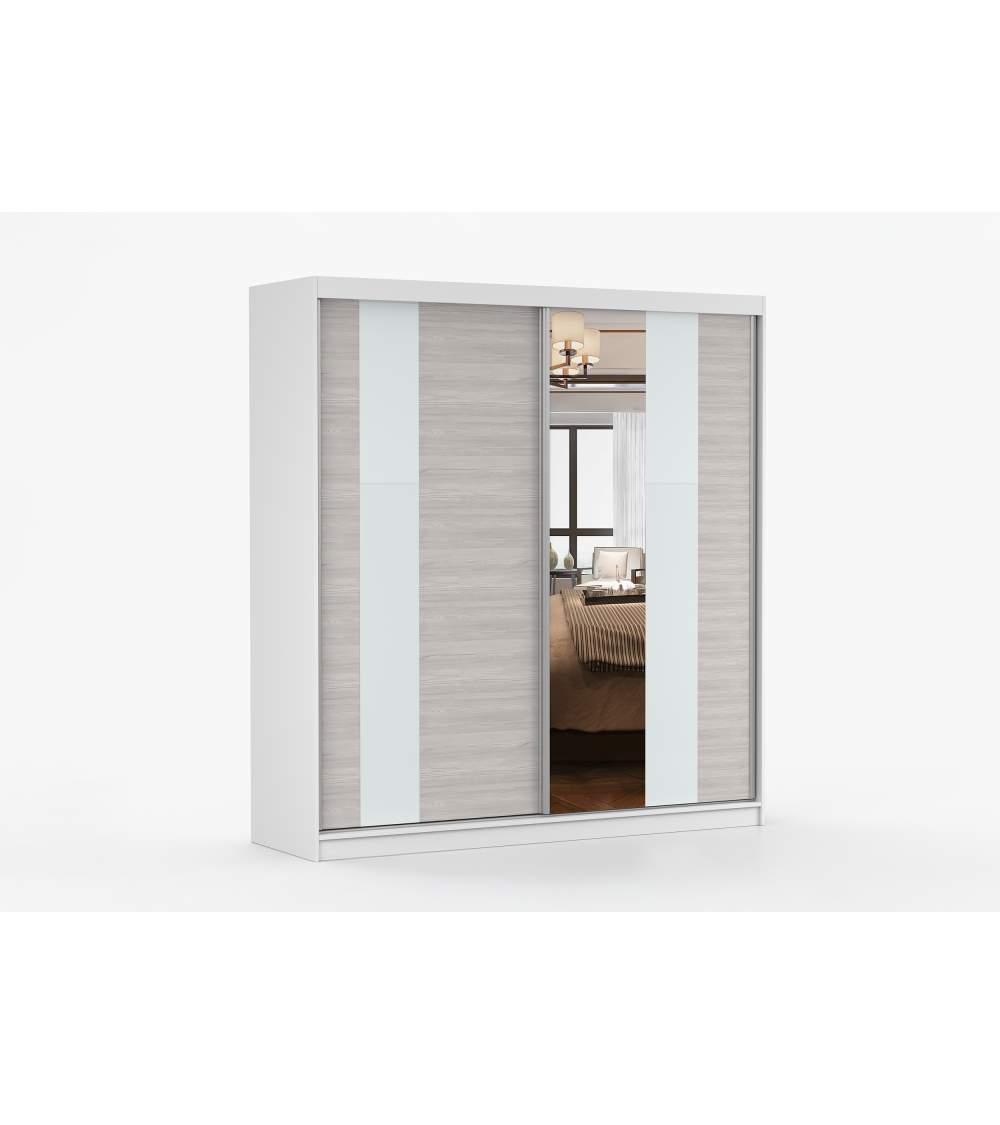 Armoire Évania 203 cm avec miroir
