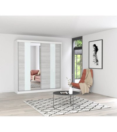 Armoire Évania 203 cm avec miroir