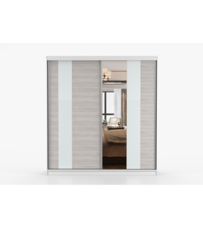 Armoire Évania 203 cm avec miroir