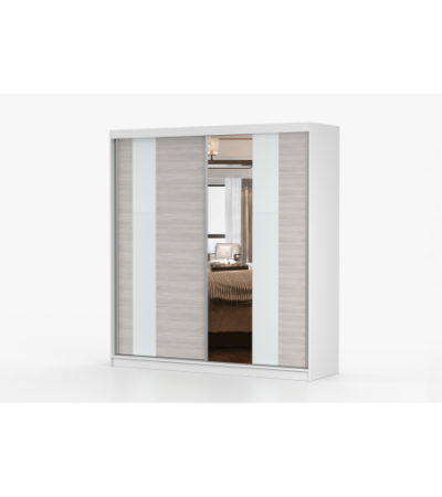 Armoire Évania 203 cm avec miroir