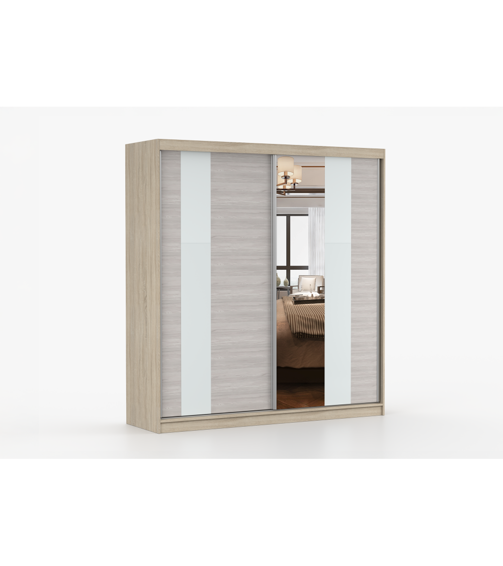 Armoire Évania 203 cm avec miroir