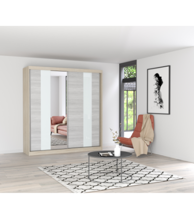 Armoire Évania 203 cm avec miroir