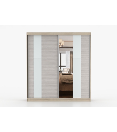 Armoire Évania 203 cm avec miroir