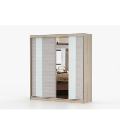 Armoire Évania 203 cm avec miroir