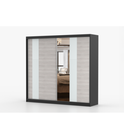 Armoire Rhéa 233 cm avec miroir